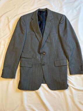 Austin Reed Gray Blazer Mens 40R Wool Blend Sport Coat Classic